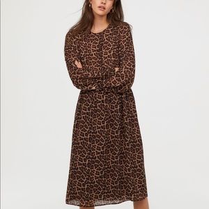 smoked-waist animal print dress